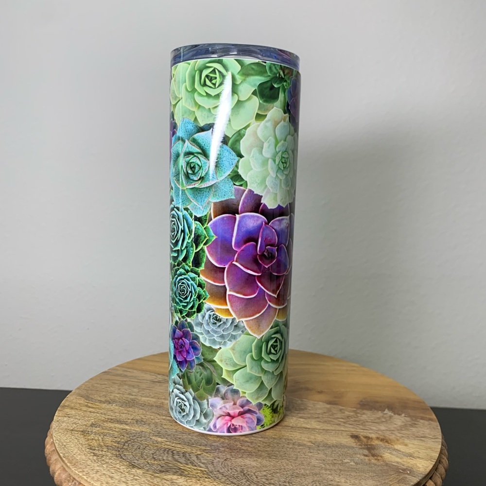Seamless Succulent 20 OZ Skinny Tumbler